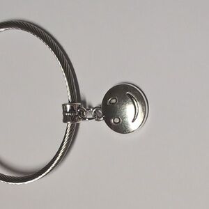 Silver‎ Smiley Face Dangle Charm for Pandora Style Bracelet